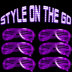 LED Flashing 80s Sunglasses - Purple