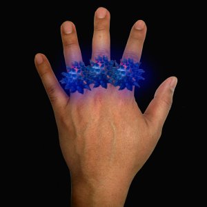 LED Flashing Porcupine Ring- Blue