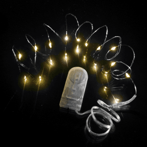 20 Inch Silver Short Wire Fairy Lights - Warm White