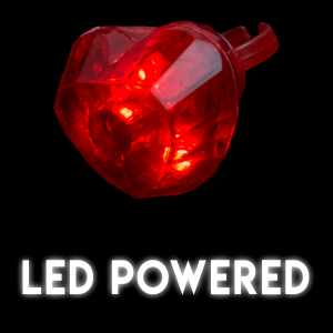 Light Up Jumbo Heart Rings - Red
