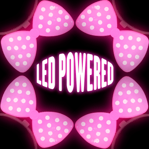 Light-Up Flashing Polka-Dot Bow Headband- Pink