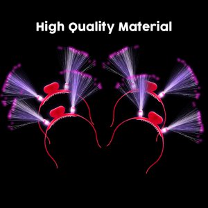 LED Flashing Fiber Optic Headband- Red
