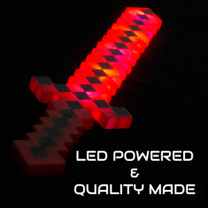 24'' Light Up Pixel Sword (Red & Black)