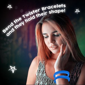 8'' Twister Glowstick Bracelets - Blue
