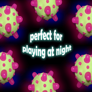 2.5" Light-Up Bouncy Ball with Spikes- Green w/ Pink Spike