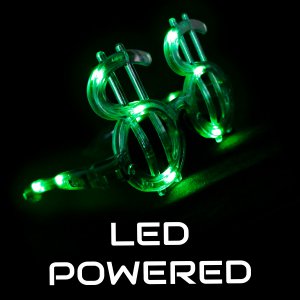 Light Up Green Dollar Shades