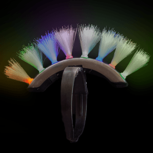 MULTI-COLOR FIBER OPTIC MOHAWK HEADBAND BATTERIES INCLUDED GREAT PARTY GAG GIFT 
