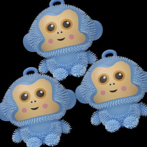 Light-Up Puffer Monkey- Blue