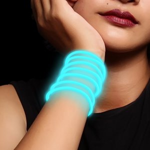 10 Inch Glow Stick Bracelets - Aqua