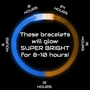 8 Inch Glowstick Bracelets - Bi-Color - Blue/Orange