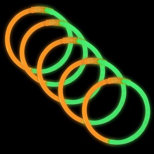 8 Inch Glowstick Bracelets - Bi-Color - Orange/Green