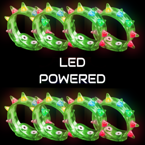 LED Flashing Spike Bracelet - Green