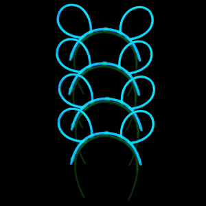 Glow Bunny Ears - Aqua
