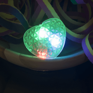LED Light Up Jelly Heart Rings - Green