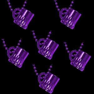33" Beer Mug Mardi Gras Beads- Purple