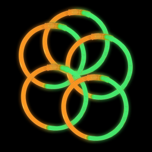 8 Inch Glowstick Bracelets - Bi-Color - Orange/Green