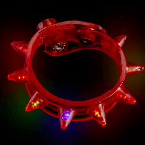 LED Flashing Spike Bracelet - Red