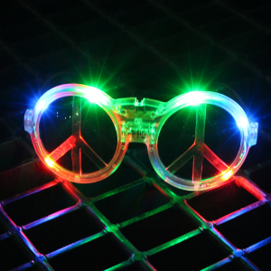 LED Light Up Peace Sign Sunglasses - Multicolor