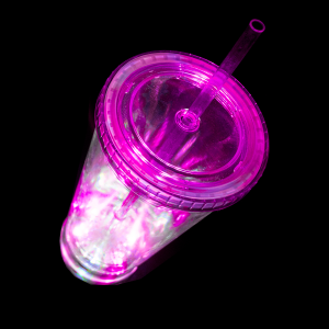 16 Oz Light-Up Flashing Tumbler Glass- Pink