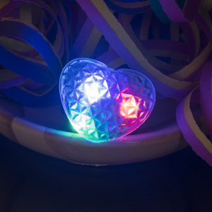 LED Light Up Jelly Heart Rings - Blue