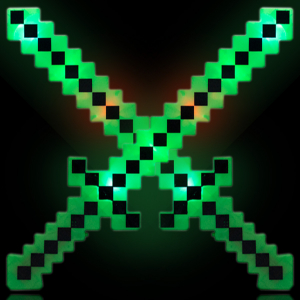 24'' Light Up Pixel Sword (Green & Black)