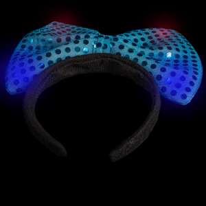 LED Flashing Bow Headband- Blue