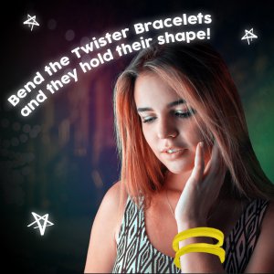 8'' Twister Glowstick Bracelets - Yellow