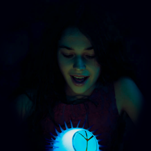 LED Peace Sign Puffer YoYo Ball- Blue