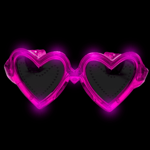 LED Light Up Heart Sunglasses - Pink