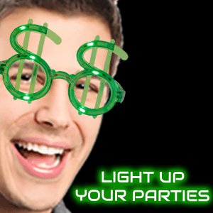 Light Up Green Dollar Shades