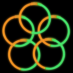 8 Inch Glowstick Bracelets - Bi-Color - Orange/Green