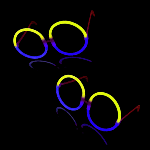 Glow Eyeglasses - Round - Bi Blue/Yellow