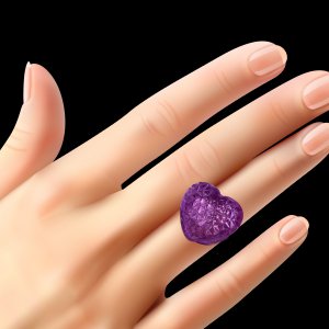 LED Light Up Jelly Heart Rings - Purple