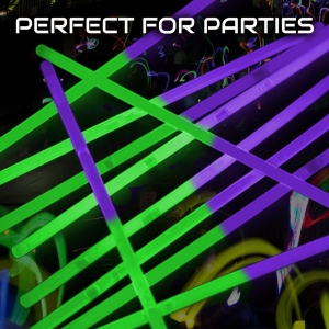 8 Inch Glowstick Bracelets - Bi-Color - Green/Purple