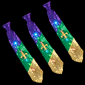 Light-Up Mardi Gras Necktie