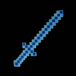 LED Light-Up Pixel Sword With Sound - Blue