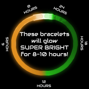 8 Inch Glowstick Bracelets - Bi-Color - Orange/Green