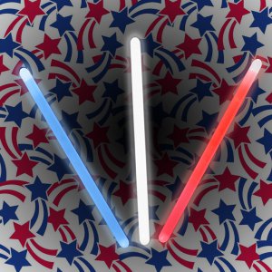 12" Jumbo Light sticks -Red, White & Blue (60 Pack)