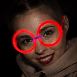 Glow Eyeglasses - Round - Red