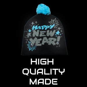 Happy New Year Light-UP Beanie Hat