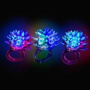 LED Flashing Porcupine Rings