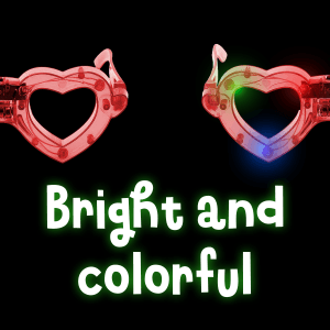 LED Light Up Heart Eyeglasses- Red