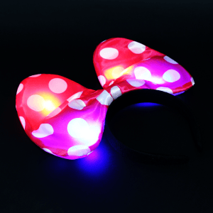 Light-Up Polka Dot Bow Headband- Pink