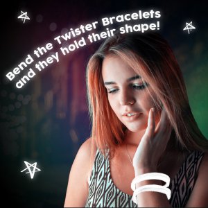 8'' Twister Glowstick Bracelets - White