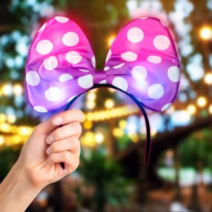 Light-Up Polka Dot Bow Headband- Purple
