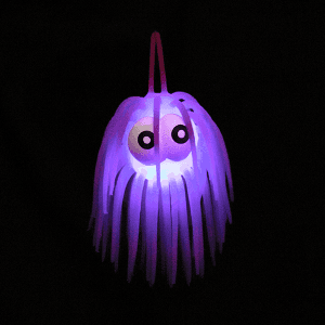 LED 3" Two-Tone Light-Up Puffer With Eyes- Purple