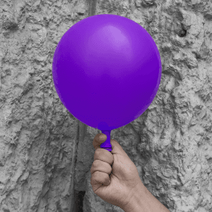LED Light Up 14 Inch Blinky Balloons - White Purple