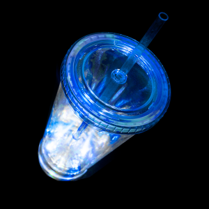 16 Oz Light-Up Flashing Tumbler Glass- Blue