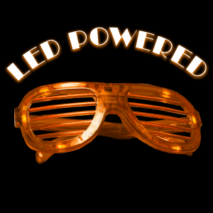 LED Flashing 80s Sunglasses - Orange