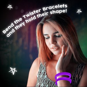 8'' Twister Glowstick Bracelets - Purple
